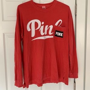 Distressed PINK long sleeve large